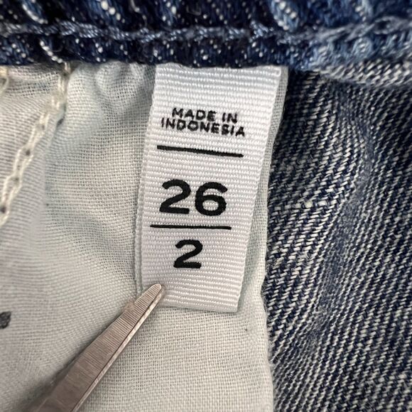 LOFT Women's Dark Denim Cotton Linen Blend Pull On Shorts Size 26 / 2 - Picture 4 of 11